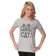 thumbnail image 4 of Crazy Lady Cool Cat Kitten Adorable Womens Slim Fit Graphic Tee Brisco Brands M, 4 of 5