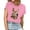Pink, variant on Ichuanyi Womens Vintage Flowers Crew Neck Shirt Graphic Tee Casual Graphic Tees Tops