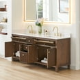 thumbnail image 3 of Cerrito 72" Wood Vanity in Brown Brushed Oak Engineered Stone Top no Mirror, 3 of 14