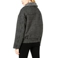 thumbnail image 2 of Sage The Label Womens Plaid Moto Fleece Jacket, Grey, Large, 2 of 2