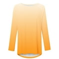 thumbnail image 5 of ShomPort Oversized Tops for Women Long Sleeve Crewneck Gradient Color Shirt Fall Trendy Tops, 5 of 6