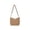 Coffee, variant on Womens Woven Handbag With Chain Strap, Small Shoulder Pouch For Women Light Crochet Beach Tote For Travel Commute Shopping