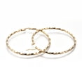 thumbnail image 2 of 201 Stainless Steel Big Hoop Earrings with 304 Stainless Steel Pin Hypoallergenic Earrings Twisted Ring Shape Golden 75x2.5mm 10 Gauge Pin: 0.8mm, 2 of 2