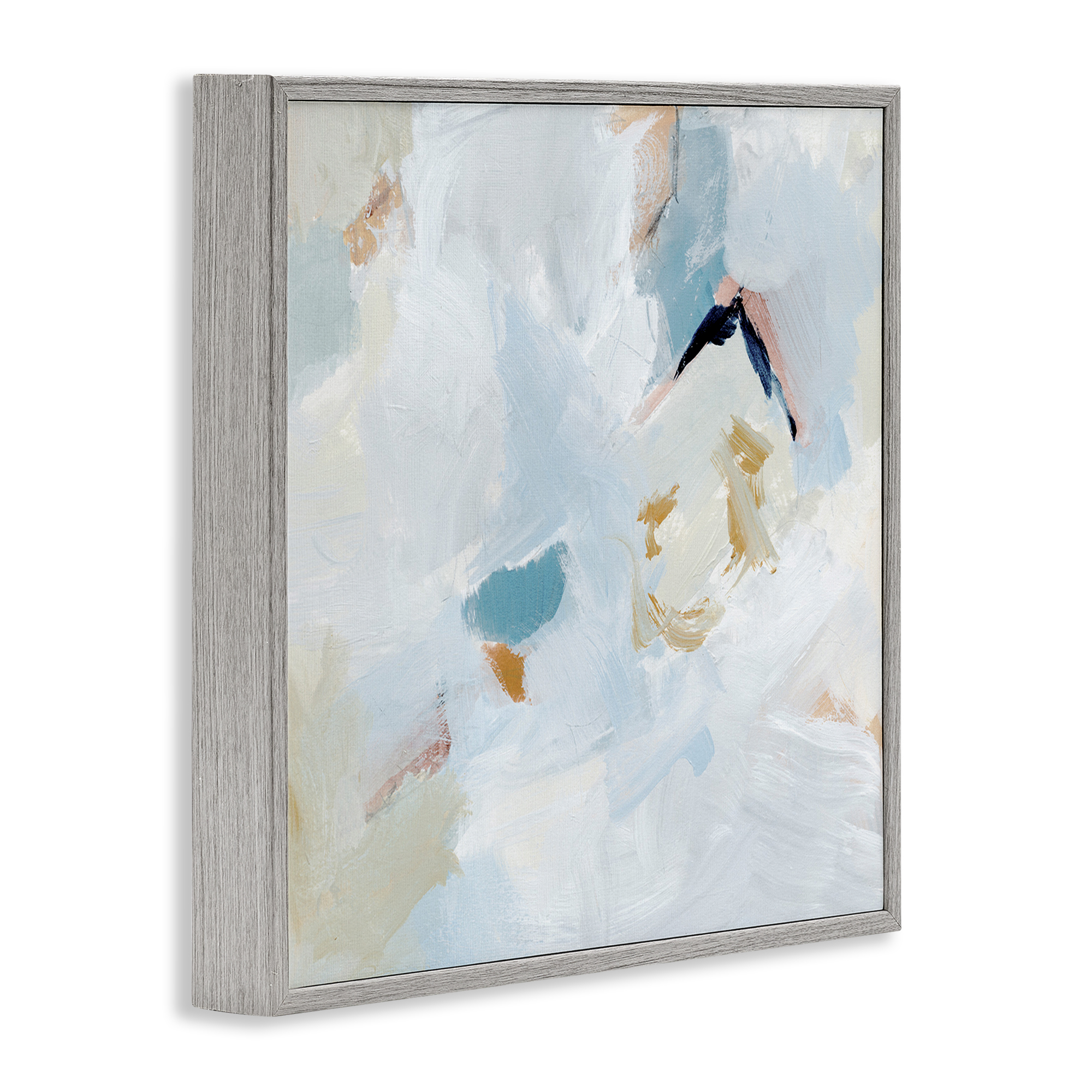 Stupell Industries Soft Subtle Abstraction Abstract Painting Gray Framed Art Print Wall Art, 17 x 17