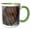 Green/White, variant on 3drose, a Macro Photograph of a Clean Cut of Loblolly Pine., 11oz Two-tone Green Mug