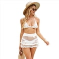thumbnail image 3 of Conjunto de 2 Piezas para Mujer, con Cuello Halter, Minifalda y Top de Punto Anudado, Ropa de Playa Ajustada XL, 3 of 10