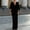 Black, variant on Morttic Women's Elegant Solid V-Neck Batwing Sleeve Ruched Waist Flowy Maxi Evening Dress for Beach Weddings & Formal Gowns Black,S