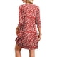 thumbnail image 4 of Vestido WIHOLL Talla grande 2025 con cuello en V y manga 3/4 para mujer, rojo, 4 of 4