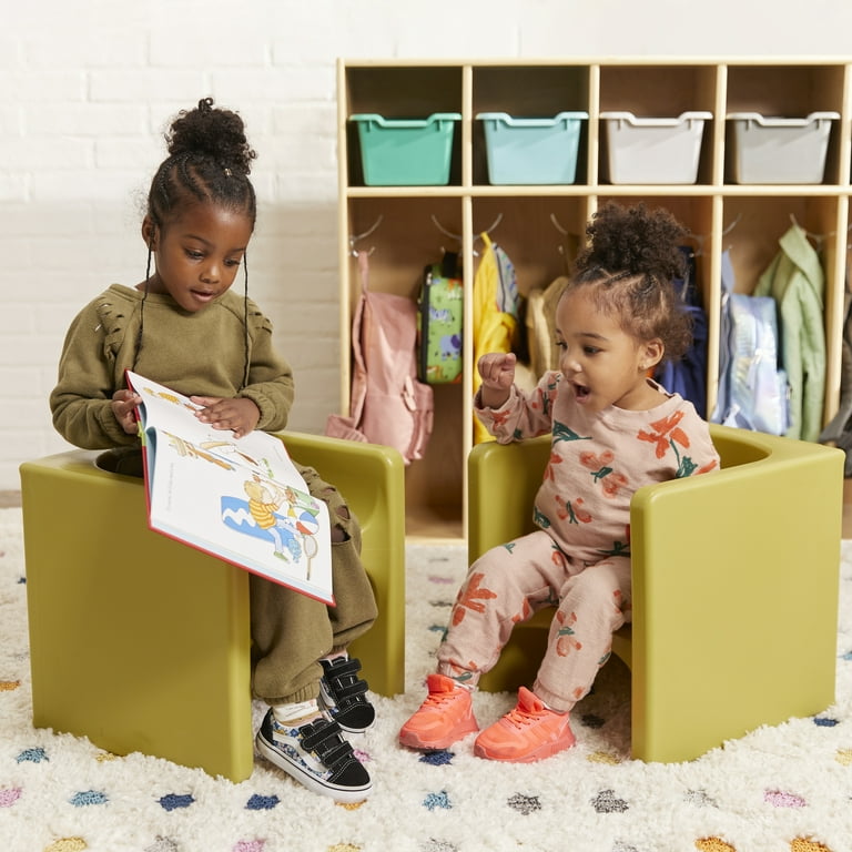 ECR4Kids Tri Me 3 In 1 Cube Chair Kids Furniture Fern Green