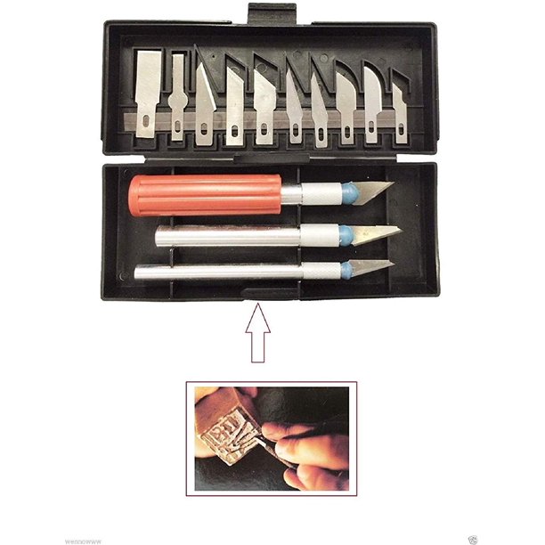 Hobby Knife Razor Blade Set Kit w/Case Cutter Tool Fine Precision