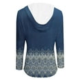 thumbnail image 4 of YUGYXL Vintage Long Sleeve Hoodies for Women Casual Print Henley Hoodie Thin Lightweight Hooded Sweatshirt Navy XXL, 4 of 5