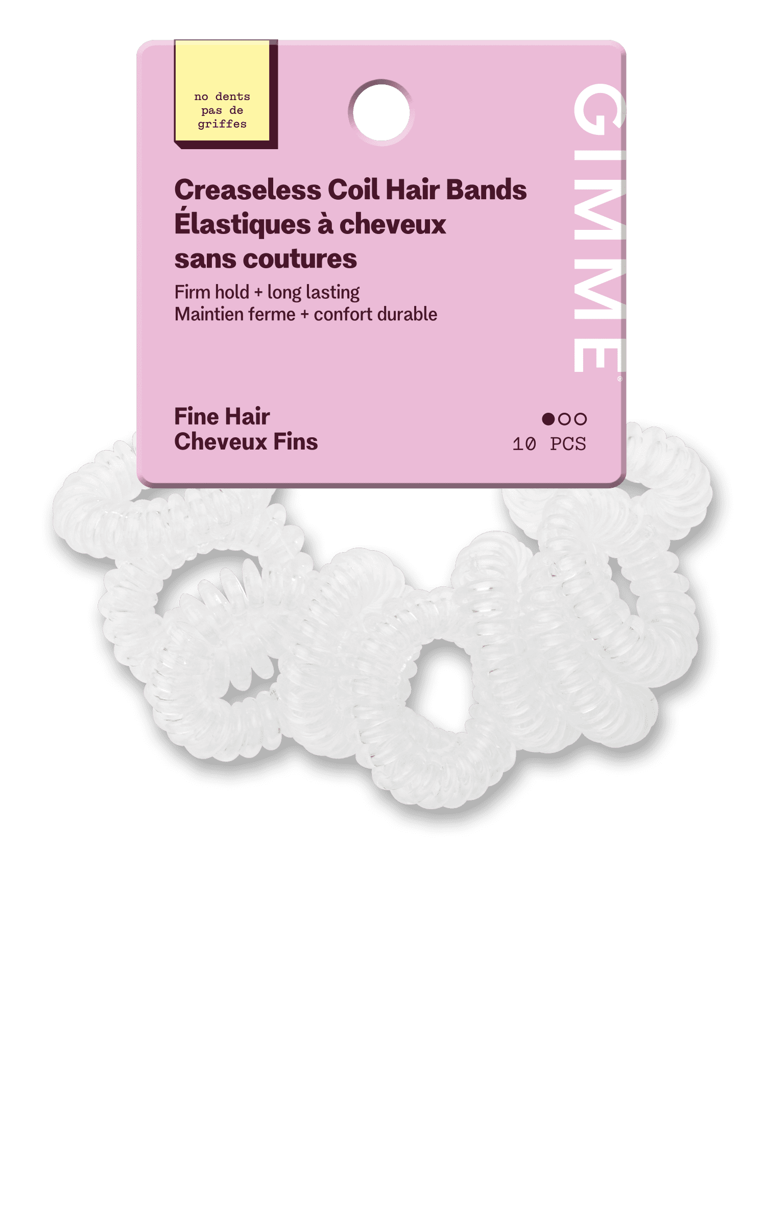 Gimme Beauty Hair Coils for Fine Hair Twists & Buns, Clear, 10 Count