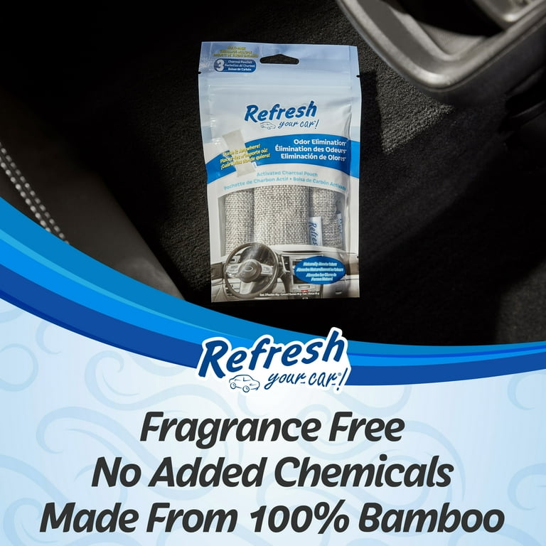Refresh Your Car! Charcoal Bag Car Deodorizer, 3 Count 
