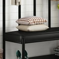 thumbnail image 5 of Amolife 4 in 1 Freestanding Hall Tree with 5 Hooks Coat Rack Shoe Bench, Entrance Bench with Storage Rack, Black, 5 of 6