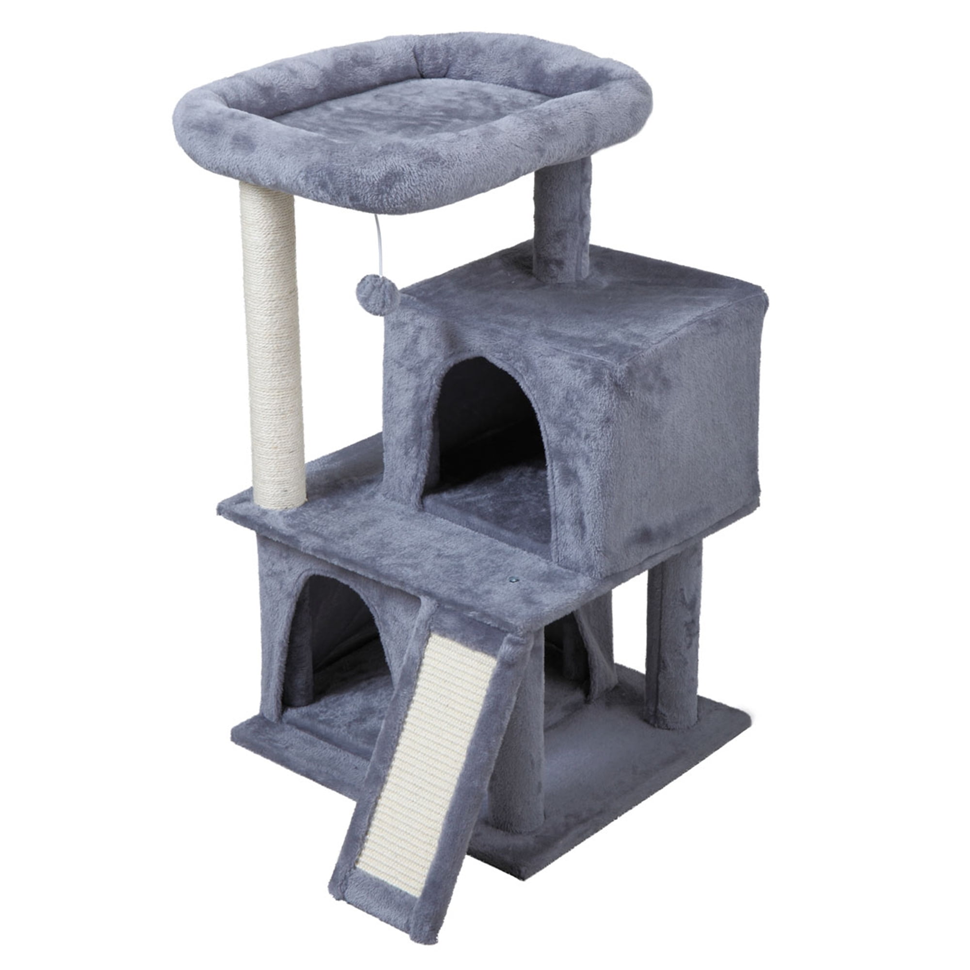Senbabe 60" Multi-Level Cat Tree Tower with Condo for Large/Midium Cats, Light Gray
