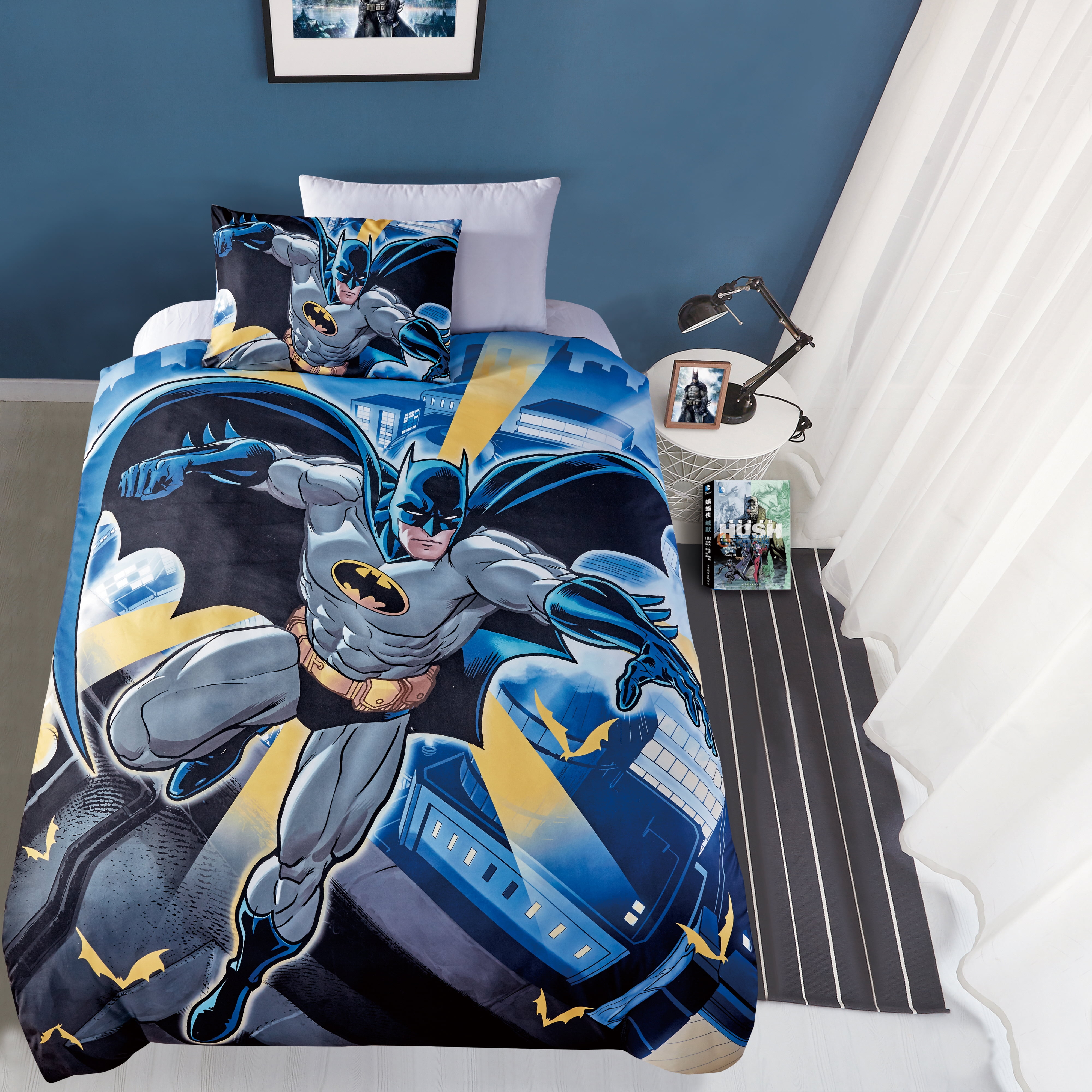 Jpi Comforter Set Twin Batman In City, Batman Bed Sheets Twin