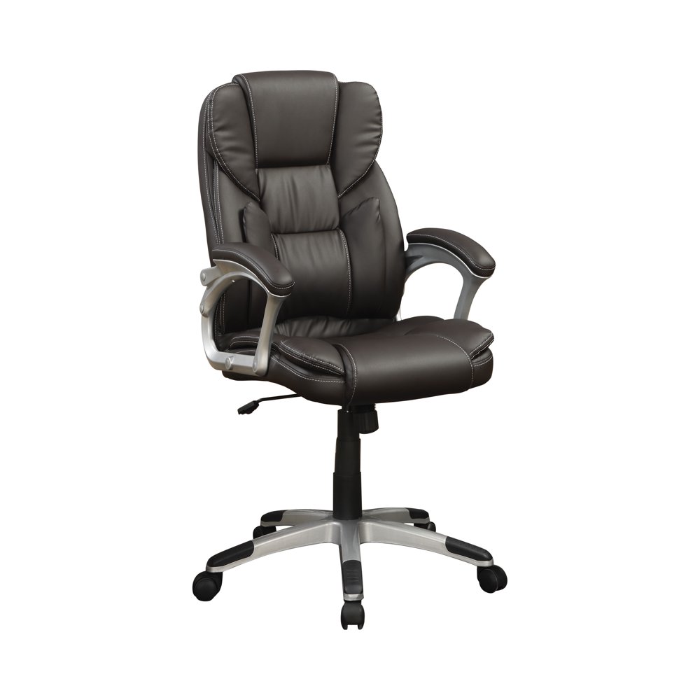 Adjustable Height Office Chair Dark Brown and Silver