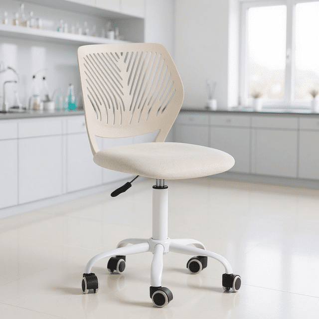 Homy Casa Tabouret Ergonomique d'Échantillonnage Pivotant Réglable avec Contrôle de Hauteur et Base Roulante pour Laboratoires, Essais de Recherche et Espaces de Travail Cliniques