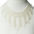 thumbnail image 2 of Besufy Elegant Women's Hollowed Imitation Pearl Choker Bib Collar Statement Necklace,White, 2 of 8