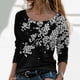 thumbnail image 2 of Camisas Para Mujer, Camisetas de Gran Tamaño, Manga Larga, Cuello Redondo, Estampado de Flores, Blusa Odeerbi  ODB133648, 2 of 5