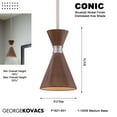 thumbnail image 6 of -One Light Mini Pendant In Contemporary Style-5.5 Inches Wide By 9.25 Inches Tall-Distressed Koa Finish George Kovacs Lighting P1821-651, 6 of 7