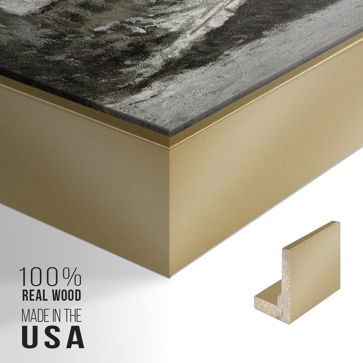 Vintage Landscape-CLXV By Wexford Home Framed in Gold Wood Gallery Wrapped Canvas 27 in. x 41 in.