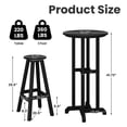 thumbnail image 3 of JUSTLET 2-Piece Swivel Bar Stool Set, HDPE Outdoor Patio Bistro Chairs with, Counter Height Rotating Stools for Bistro, Poolside, Deck, Backyard or Indoor Bar Use,Black, 3 of 8