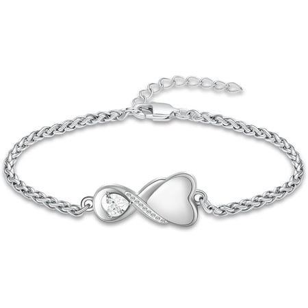 Ininfity Heart Urn Bracelet for Women Men Adjustable Ashes Bracelet Cremation Jewelry Human Pet Ashes Memorial Keepsake Link Bracelet