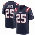 thumbnail image 1 of Men's New England Patriots Marcus Jones Navy Embroidered Collectible Jersey-S, 1 of 2