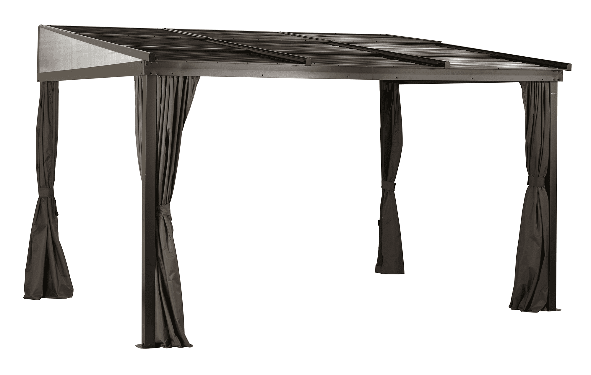 Sojag Francfort WallMounted 12' x 10' Hardtop Brown Rectangle Gazebo