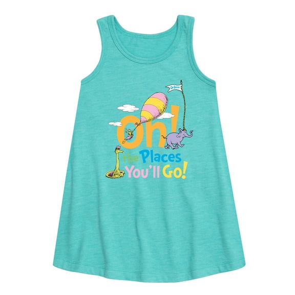 Dr. Seuss - Oh! The Places You'll Go - Toddler and Youth Girls A-line Dress