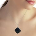 thumbnail image 2 of Galaxy Gold 14K White Gold Natural Diamonds and Square Shape Checkerboard Cut Sapphire Pendant Necklace - September Birthstone - Truth & Nobility - 16" to 24" - Fine Jewelry for Women, 2 of 2