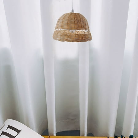 

WEPRO Rattan Chandelier Home Stay Real Rattan Weaving Decorative Handmade Lampshade