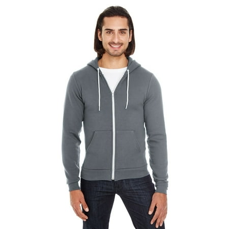 Apparel Fleece Zip - American Apparel Unisex Flex Fleece Zip Hoodie Asphalt XXS