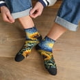 thumbnail image 3 of Rocae Starry Sky Sunflower for Premium Adult Socks,Comfortable, Breathable, and Durable Socks, Perfect for Everyday Wear, 3 of 7
