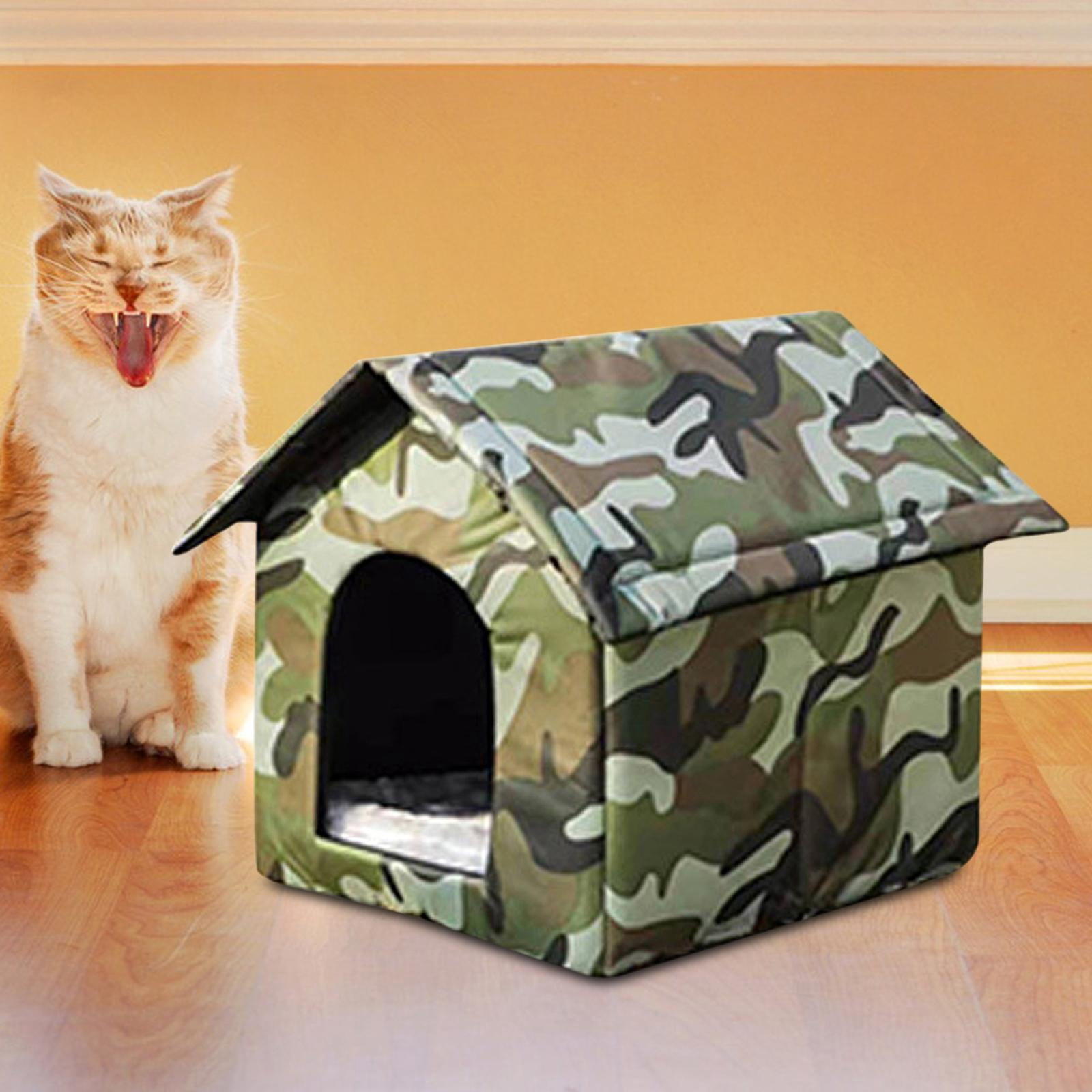 Portable Cat Shelter Water Furniture Cave Kennel Outdoor Oxford Cloth Warm 35cmx30cmx35cm