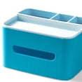 thumbnail image 2 of Cateissary Caja de pañuelos Rectangular de plástico resistente a caídas, organizador de almacenamiento multifuncional, cubierta plegable, Almacenamiento y organización del hogar Azul, 2 of 6