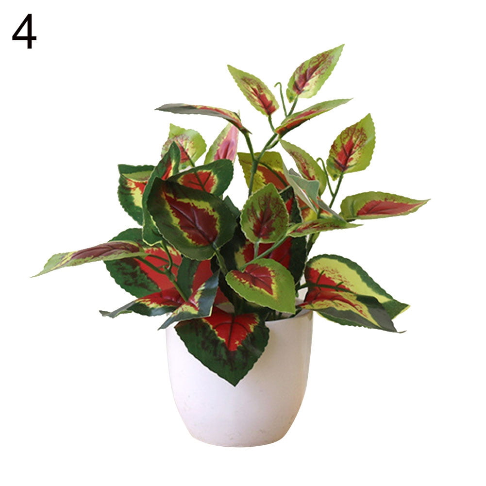 Visland Mini Fake Plants in Pots,Artificial Plastic Green Plants
