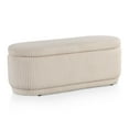 thumbnail image 5 of Furniture of America Cheri Chenille Modern Living Room Bedroom Storage Bench, Beige Pink, 5 of 18