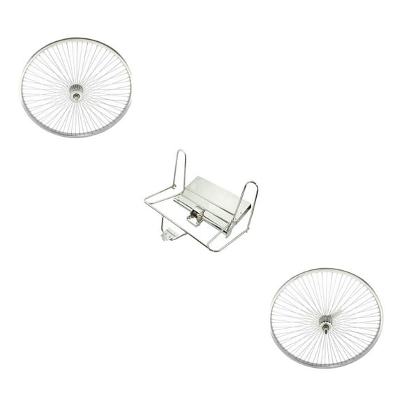 Chrome Lowrider Trike Conversion Kit with plate for 26 inch Bike. Comes with Two Chrome 72 spoke wheels. Tricycle, Trike, three-wheel bike conversion kit