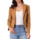 thumbnail image 1 of CHAQUETA DE CUERO PARA MUJER INSPIRADA CHIC Blazer de Manga Larga con Solapa Notch Vintage Moto Biker Abrigo Vegano de Piel Sintética L Marrón Claro, 1 of 6