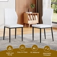 thumbnail image 2 of Hi loPres 5-Piece Dining Set, 47" White Faux Marble Table with 4 Shell White PU Chairs, 1.3" Thick Top and Stable Black Metal Legs Suite, 2 of 11