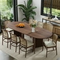 thumbnail image 2 of Brix 79"x33.5" Soild Wood Dining Table Oval Kitchen Table, Walnut, 2 of 7