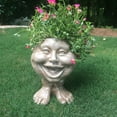 thumbnail image 4 of Homestyles Stone Wash Aunt Minnie the Muggly Face Humorous Statue Planter Pot, 4 of 4