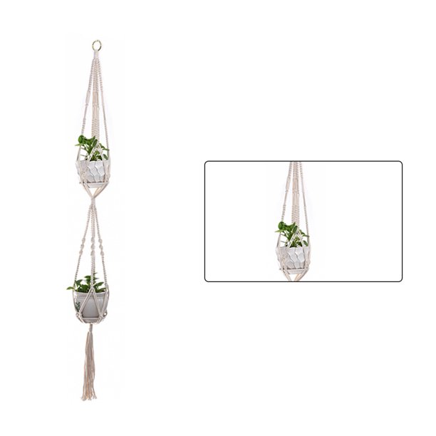 Yuarrent Cestas colgantes 100 hechas a mano, soporte para plantas, macramé, colgador de plantas, maceta para colgar en la pared interior, soporte para Jardín y Patio No.30 Yuarrent HA001777-30