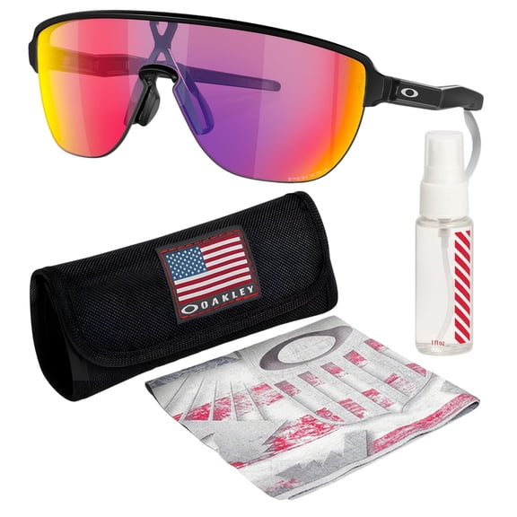 Oakley OO9248 Corridor Rectangle Shaped Non-Polarized Sunglasses for Men - Includes Official Eyewear Kit - Matte Black Frame with Prizm Road Lens