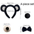 thumbnail image 2 of Yvsxxv 1Set Black Bear Ear Nose Tail Bow Tie Headband Party Accessories, 2 of 7