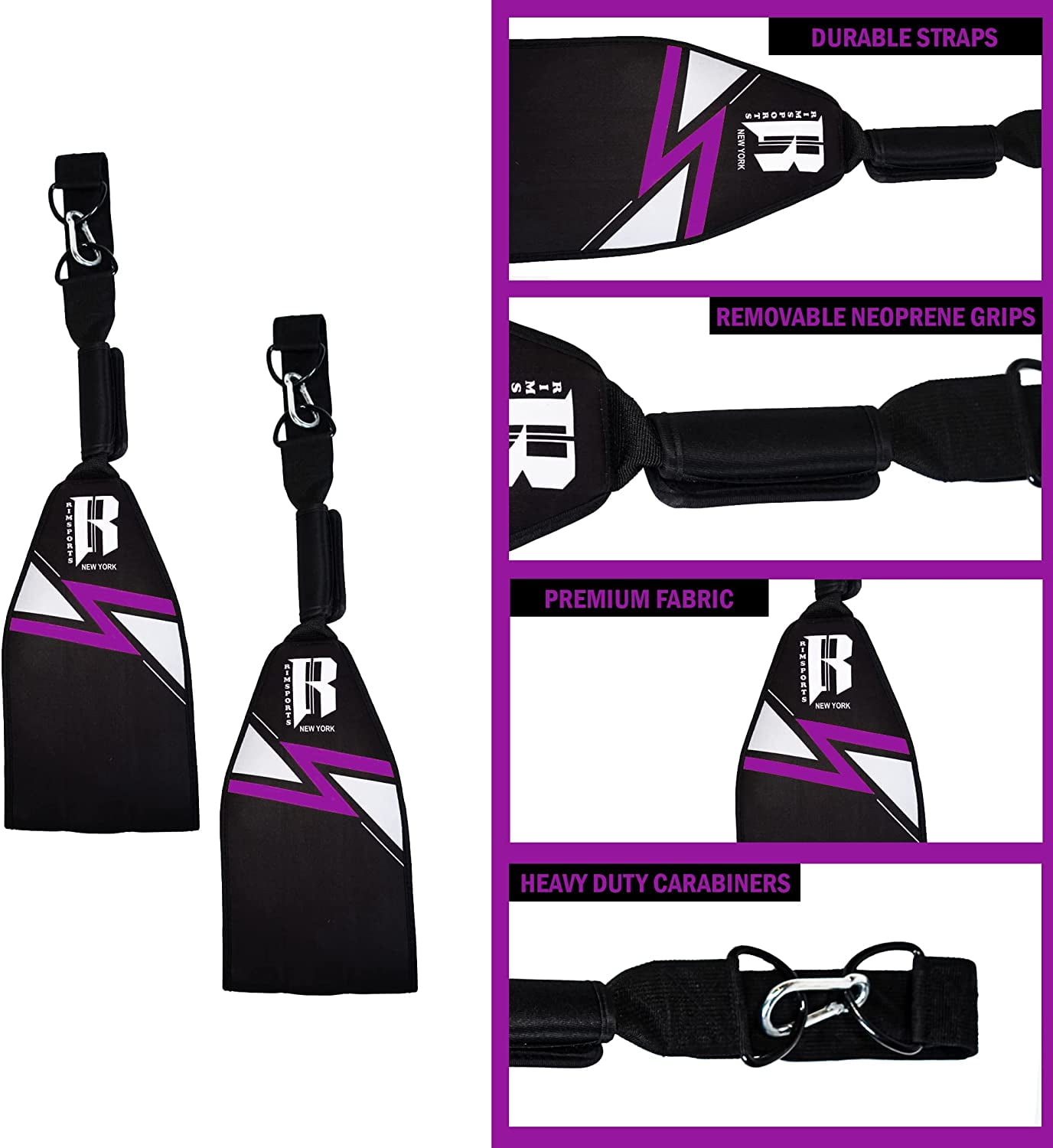 RIMSports Hanging Ab Straps for Pull up Bar Abdominal Slings for