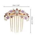 thumbnail image 2 of Unique Bargains 1 Pc Women's Floral Rhinestones Side Comb for Parties Purple Alloy, 2 of 4