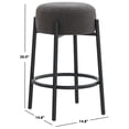 thumbnail image 3 of SAFAVIEH Couture Paisleigh Round Backless Counter Stool, Charcoal/Black, 3 of 6